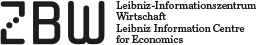 Logo institucional compuesto por las letras Zeta be  Doble uv junto a la frase Leibniz Informations Centre for Economic.